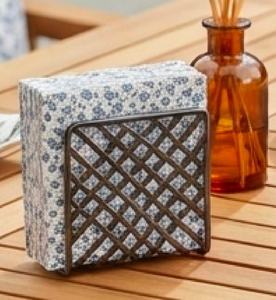 Porte-serviettes moderne en métal noir avec motif géométrique, design autoportant pour la décoration de table, utilisation en cuisine et en hôtel - Product Image 6