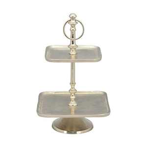 Support à gâteau en aluminium, plateau de service décoratif en métal argenté poli pour mariage, fête, présentation de desserts écologique pour la maison et l'hôtel - Product Image 6