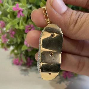 18K <b>Solid</b> <b>Gold</b> <b>Pendant</b> With Round Brilliant Cut Diamonds Channel Set Luxury Unisex Charm Everyday Wear - Product Image 2