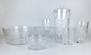 Vasos de Plástico Vintage con Diseño de Diamantes, Resistentes a Roturas, para Bodas y Uso Doméstico - Product Image 5