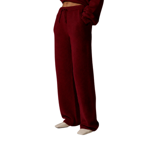 Conjunto Deportivo de Cuello Redondo para Mujer, Top y Pantalones de Pierna Recta Relajados, Cintura Elástica, Dos Piezas, Atuendo Informal para Viajar - Product Image 6