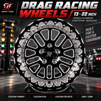 Jantes forgées Beadlock HT 13 15 pouces 4x100 5x100 5x114.3 Drag Racing Skinnies pour Honda Civic Acura Integra Jantes personnalisées