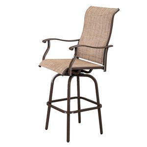 2 sedie da bar girevoli in ferro battuto marrone, comode sedie da bar girevoli da patio (SOLO sedie) - Product Image 2