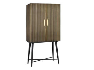 Armoire double porte moderne et minimaliste de luxe avec portes en bois massif, meuble de rangement autoportant pour chambre et salon - Product Image 4