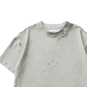 เสื้อยืดโอเวอร์ไซส์ ลายกราฟิกแบบแอซิดวอช ออกแบบโลโก้ของคุณเอง เสื้อยืดไซส์ใหญ่ ผ้าคอตตอนหนา 100% สำหรับผู้ชาย - Product Image 4