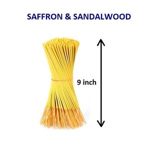 Bâtons d'encens en bois de safran et de santal naturel Offre en gros au meilleur prix Boîte d'emballage d'encens encens indien (jaune) - Product Image 1
