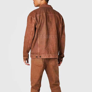 Chaqueta de Mezclilla para Hombre, Nuevo Diseño, Cuello Alto, Ecológica, 100% Algodón, Color Sólido, Ropa Urbana para Exteriores, Transpirable, Chaqueta de Invierno - Product Image 2