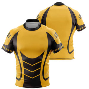 Conjunto de Camisetas de Rugby Personalizadas de Alta Calidad, Transpirables, con Estampado por Sublimación, en 100% Poliéster, Diseño de Equipos, Servicio OEM - Product Image 1