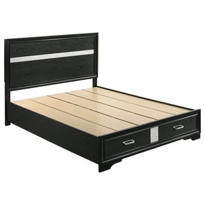 Orchid <b>Black</b> Queen <b>Storage</b> Panel <b>Bed</b> Elegant Up-Holstered <b>Bed</b> with <b>Storage</b> Features - Product Image 2