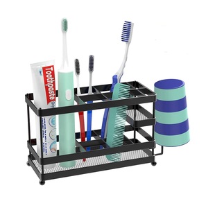 Soporte de Metal Moderno para Cepillos de Dientes, Cesta para Pasta Dental, Organizador de Accesorios de Baño para Hotel, Diseño Rectangular - Product Image 3