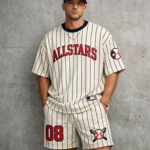 Conjunto de Béisbol Oversize Personalizado – Edición Street Performance para Hombre, Tejido French Terry con Estampado por Transferencia Térmica - Product Image 3