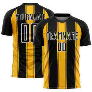 Camiseta Deportiva Sublimada Personalizada, Jersey de Equipo con Franjas Negras y Moradas, con Impresión de Nombre y Número - Product Image 2