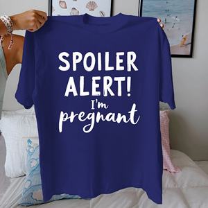SPOILER ALERT Je suis enceinte pur coton femme Tshirt confort fit - Product Image 5