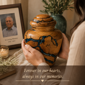 Wooden Urn for Human Ashes | <b>Memorial</b> Cremation Urn Funeral <b>Keepsake</b> <b>Box</b> Elegant Wooden Ashes Holder <b>Memorial</b> Tribute Container - Product Image 2