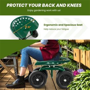Sedile da Lavoro Girevole Pieghevole a 360 Gradi per Giardino, Ecologico, con Seduta Girevole e Altezza Regolabile - Product Image 5