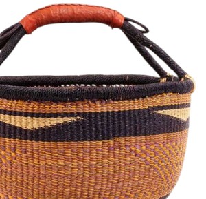 Supplier Direct Seagrass Belly <b>Basket</b> Natural <b>Woven</b> Fiber <b>Black</b> Brown Geometric Sundries Storage Organizer - Product Image 4