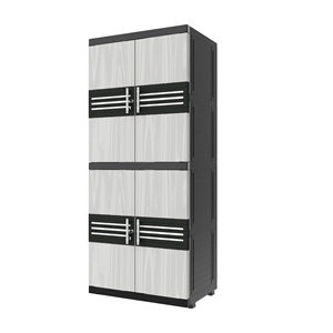 Gabinete de Almacenamiento de Plástico Resistente de 4 Puertas, 72x48x171cm, con Diseño Minimalista Anti-Rayones - Product Image 5