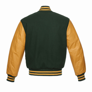 Wholesale Varsity Jackets for Mans Leather Sleeves Stand Collar <b>Covered</b> <b>Button</b> Black Color Winter Jackets for Men's - Product Image 6