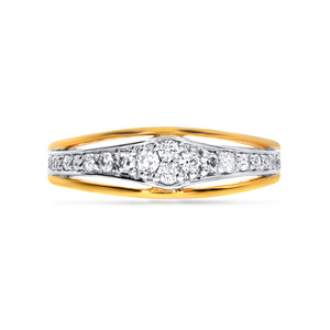 Sparkling Diamond <b>Ring</b> in 18K Gold <b>Thin</b> Band Full Pave Diamond Setting Modern Geometric Style Women’s Stackable <b>Ring</b> - Product Image 3