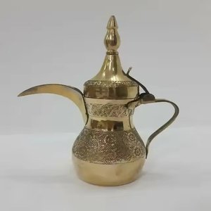 Cafetière arabe Dallah tendance en métal plaqué argent avec poignée noire, Dallah faite à la main pour la maison, la cuisine et la table - Product Image 6