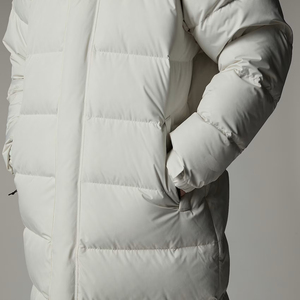<b>Men's</b> <b>Long</b> Black and White Down <b>Coat</b> Warm Hood Trench <b>Coat</b> - Product Image 5