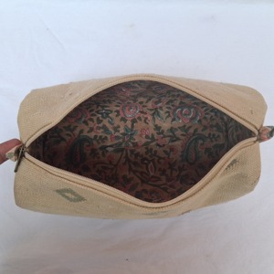 Women's Vintage Geometric Pattern Handwoven Dhurrie Cotton Tote Cosmetic <b>Bag</b> Chains Zipper Closure <b>Medium</b> <b>Size</b> Eco-Friendly - Product Image 5