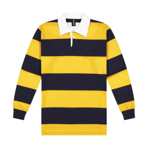 Men's Full Sleeve <b>Yarn</b> Dyed Striped Color Blocked Rugby Shirt Orange Blue Turn-down Collar Regular Fit <b>100</b>% Cotton 120g All - Product Image 6