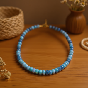 Perles Rondelles Lisses en Opale Bleue Naturelle de Jaipur 6mm 8mm 10mm 12mm pour Colliers Perlés Tendance – Directement du Grossiste - Product Image 3