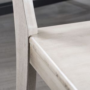 Set di 2 sedie da pranzo Roshan Farmhouse in legno di acacia grigio chiaro - Product Image 3