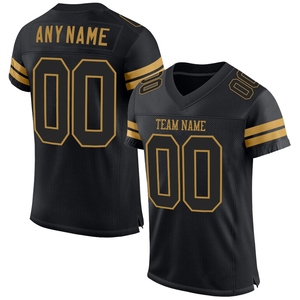 Vente en gros directe OMMIZ INDUSTRY – Maillot de football authentique personnalisé noir et or vieilli, le plus vendu - Product Image 1