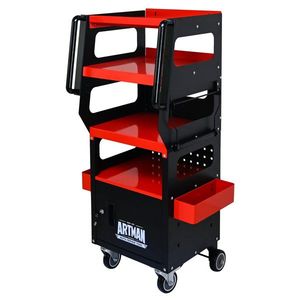 Carrello Diagnostico Nero Multifunzionale a 4 Livelli con Ruote Girevoli a 360 Gradi Bloccabili, Attrezzatura Essenziale per Diagnostica Auto - Product Image 3