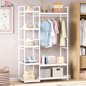 Minimalist Metal <b>Clothing</b> <b>Rack</b> <b>Standing</b> Type 5 Layers Multifunctional Storage Holder for Wardrobe Use - Product Image 6