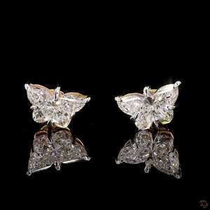 10K Gold Butterfly Cut Lab Grown Diamond <b>Earrings</b> Women Trendy Claw Setting Anniversary Engagement Party Jewelry Fine Gift - Product Image 1