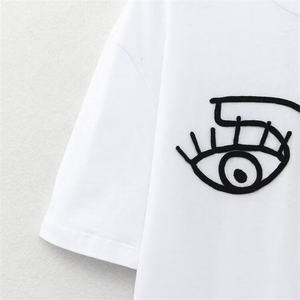 T-shirt graphique en coton de qualité supérieure pour femme, col rond décontracté, imprimé, manches courtes - Product Image 5