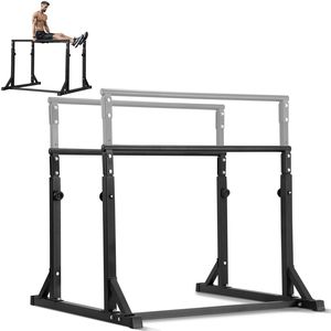 Stazione Dip Stand Robusta con Capacità di 800 Libbre, Altezza Regolabile, per Allenamento Fitness, in Acciaio - Product Image 1