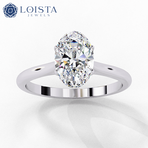 แหวนหมั้นเพชรทรงกลม LOISTA Platinum สำหรับผู้หญิง คลาสสิก ได้รับการรับรองจาก GIA พร้อมเพชรธรรมชาติ - Product Image 3