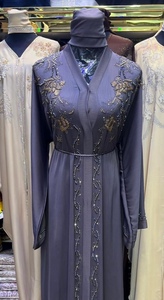 Best Selling <b>Abaya</b> Modest Dubai Beaded Sequined Long Sleeve <b>Abaya</b> Muslim Traditional Handmade <b>Wedding</b> Women Breathable V Neck - Product Image 5
