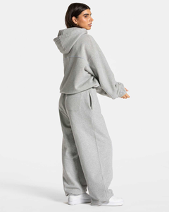Ensemble de survêtement décontracté 2-en-1 pour femme grande taille avec logo personnalisé, demi-fermeture éclair, sweat à capuche et pantalon long, idéal pour l'hiver - Product Image 5