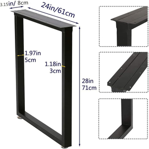 Vietnam Iron <b>Table</b> Legs, <b>Square</b> Shape, Rectangular Metal Furniture Legs, Black Color. Cap 2204lb DIY Metal <b>Table</b> Leg EDPTBL005 - Product Image 6
