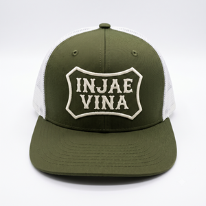หมวกแก๊ปตาข่ายสีเขียวมะกอกสไตล์วินเทจแบบกำหนดเอง หมวกหกแผงแบบ Snapback ปักโลโก้ รับผลิตแบบ OEM ODM ขายส่งจากโรงงานโดยตรง - Product Image 1