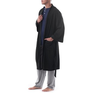 TERRALOOM GLOBAL Unisex Soft Flannel <b>Summer</b> Autumn Bath Robe <b>Pyjama</b> Spa Modern 100% Terry Cotton V-neck Drawstring Sleepwear - Product Image 4