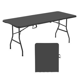 Tavolo Pieghevole Portatile Resistente da 6 Piedi, Tavolo Rettangolare in Plastica per Interni ed Esterni con Maniglia Integrata - Product Image 1