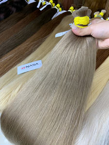 Extensiones de cabello virgen vietnamita de color claro a granel, precio al por mayor, cutículas alineadas rectas naturales, trama blanqueada - Product Image 4