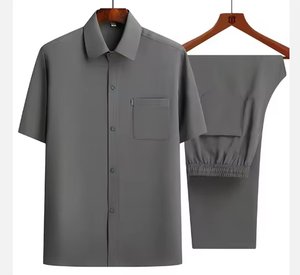 Conjunto de 2 Piezas para Hombre, Estilo Británico Casual, Verano 2023, Secado Rápido, Poliéster, Camisa de Manga Corta y Pantalones Cortos - Product Image 6