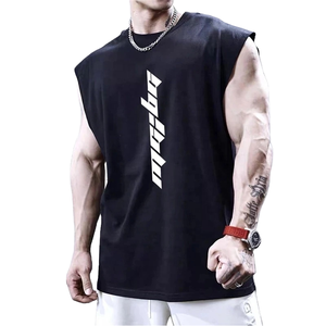 Débardeur de sport compressif pour homme, respirant, tricoté, pour la gym, la course et le cyclisme, séchage rapide, col montant, couleur unie - Product Image 1