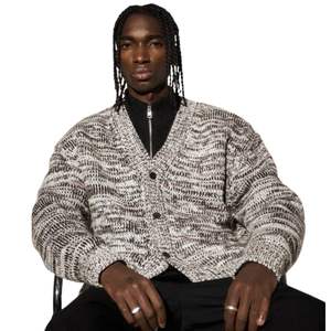 Cardigan en tricot mélangé pour homme, col en V boutonné, doux et chaud, style décontracté, mode hiver, streetwear - Product Image 6