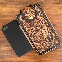 OEM tas ponsel bergigi tangan sabuk klip Loop tas telepon mendaki berjalan mendaki olahraga tas pinggang sarung ponsel kulit asli