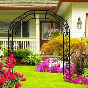 Arco de Jardín de Metal Negro W74.4 X H98.4, Pérgola para Plantas Trepadoras y Arreglos Florales de Rosas para Exteriores - Product Image 4