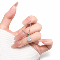 Collier pendentif ovale 1 carat en moissanite avec halo, en argent sterling 925, couleur D, pureté VVS1, certifié GRA, bijoux fins pour femme, idéal pour anniversaire et anniversaire de mariage