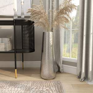 Jarrón Metálico Plateado Brillante para Decoración de Mesa de Comedor con un Atractivo Premium - Product Image 1